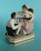 Fairings: A Royal Vienna fairing depicting a man kneeling beside a female