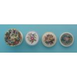 (Staffordshire Pot lid potlid Prattware) Floral (131/17) threaded flange also (131/21) and (131/