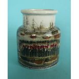 (Potlid pot lid Prattware) Landing of the British Army at the Crimea (73) rim restored