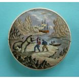 (Staffordshire Pot lid potlid Prattware) Arctic Expedition in Search of Sir John Franklin (17) *