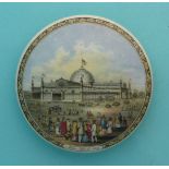 (Staffordshire Pot lid potlid Prattware) New York Exhibition 1853 (142) hairline crack at eleven o’