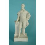 (Naval Military War Commemorative commemorate) Duke of Wellington: a white bisque porcelain standing