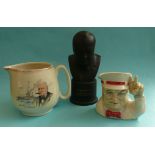 (Political Commemorative commemorate) Winston Churchill: a pottery plate and similar jug, both circa