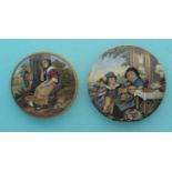 (Staffordshire Pot lid potlid Prattware) Youth and Age (366) early issue and The Listener (363) (2)