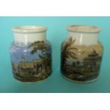 (Potlid pot lid Prattware) The Chalees Satoon (83) and Venice (84) both restored (2)