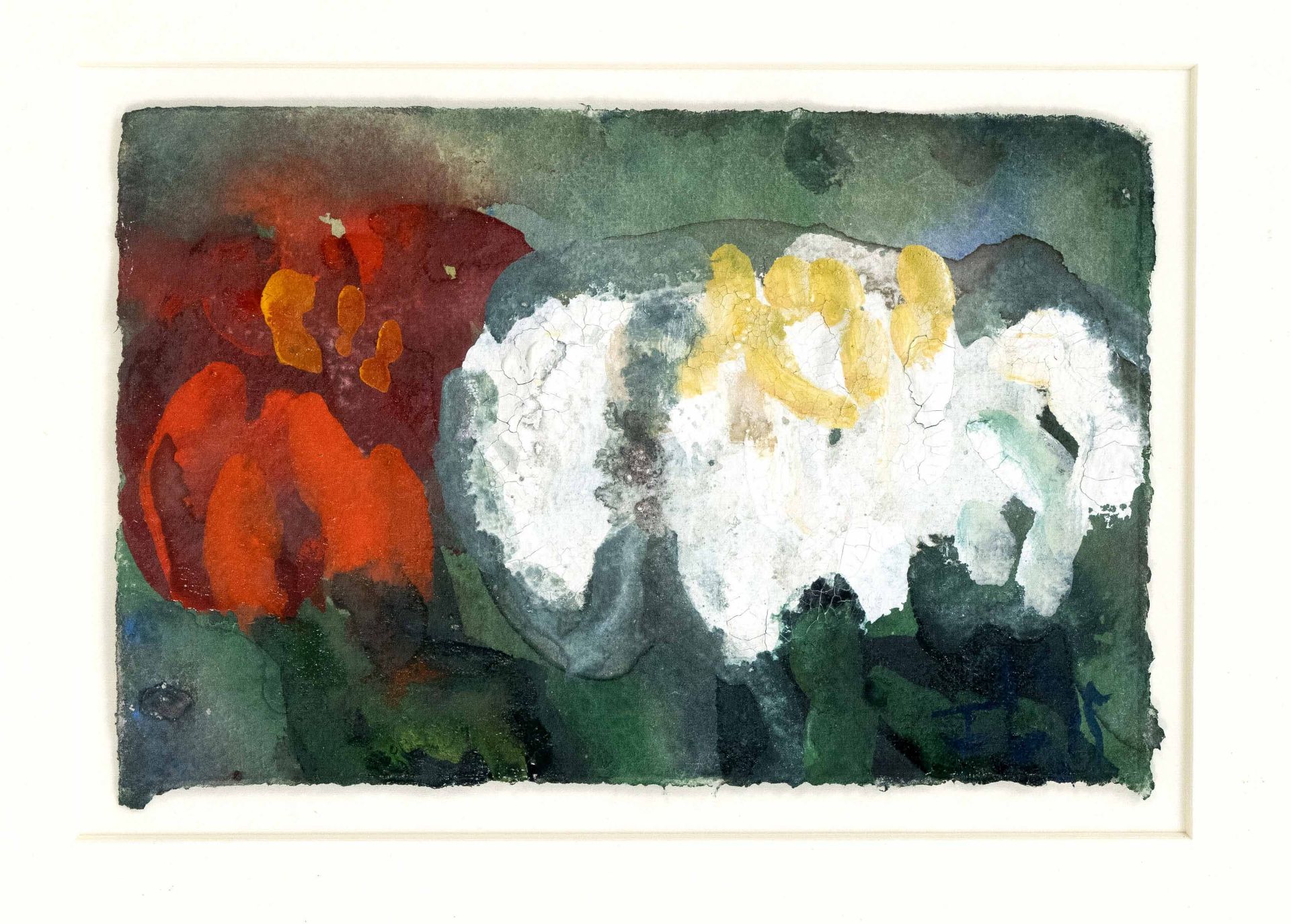 Klaus Fußmann (*1938), flower piece, gouache on handmade paper, bottom right signed and dated (19)95