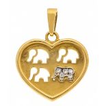Herzanhänger mit Elefanten GG/