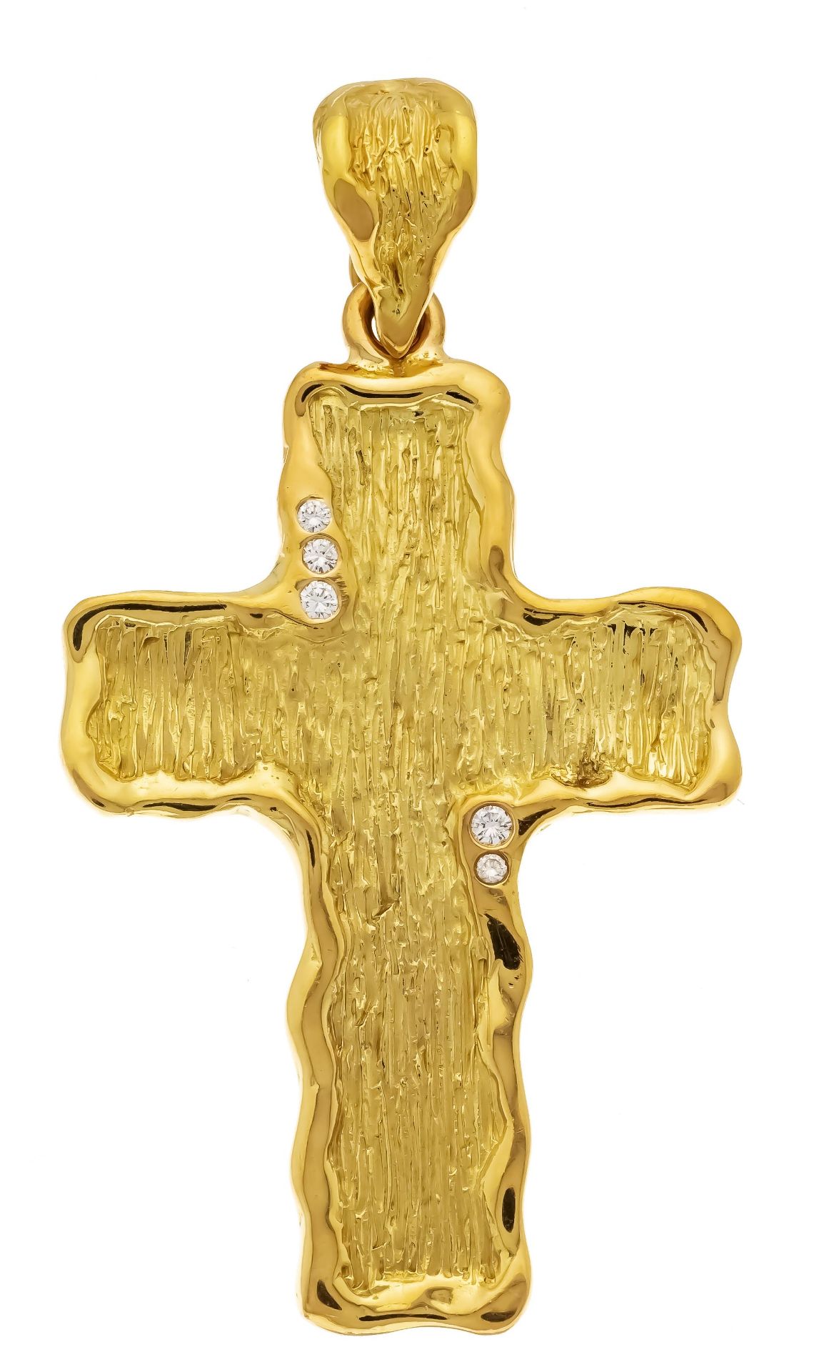 Christ diamond cross pendant GG 750/000 with 5 brilliant-cut diamonds, total 0,09 ct (hallmarked)