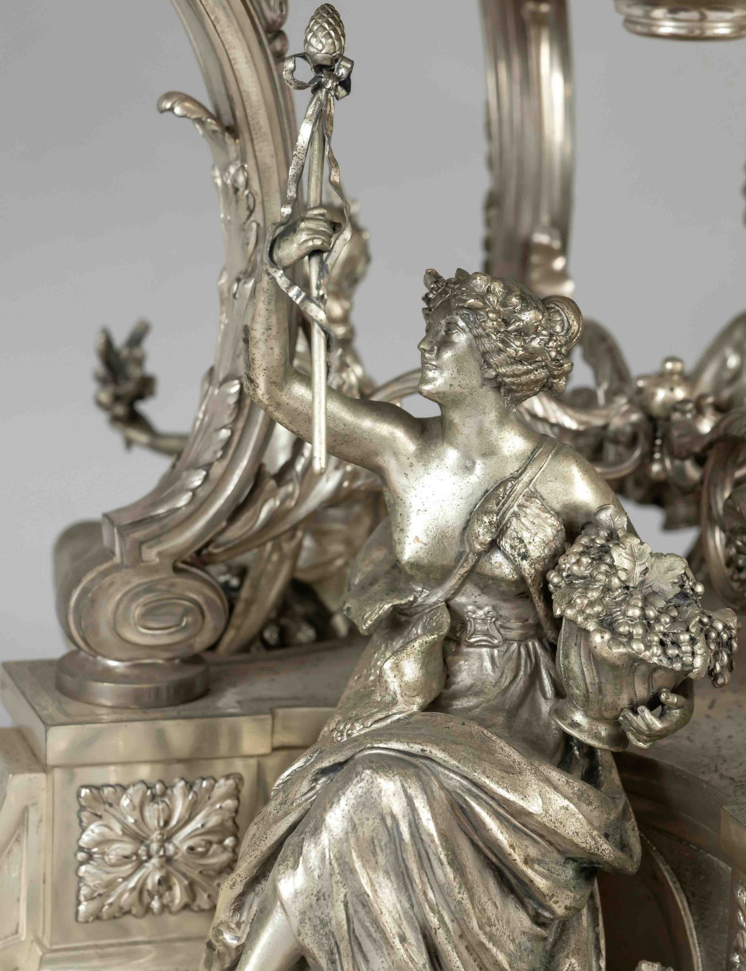 Very large centerpiece, German, circa 1900, maker's mark Sy & Wagner, Berlin, silver 800/000, - Image 3 of 7