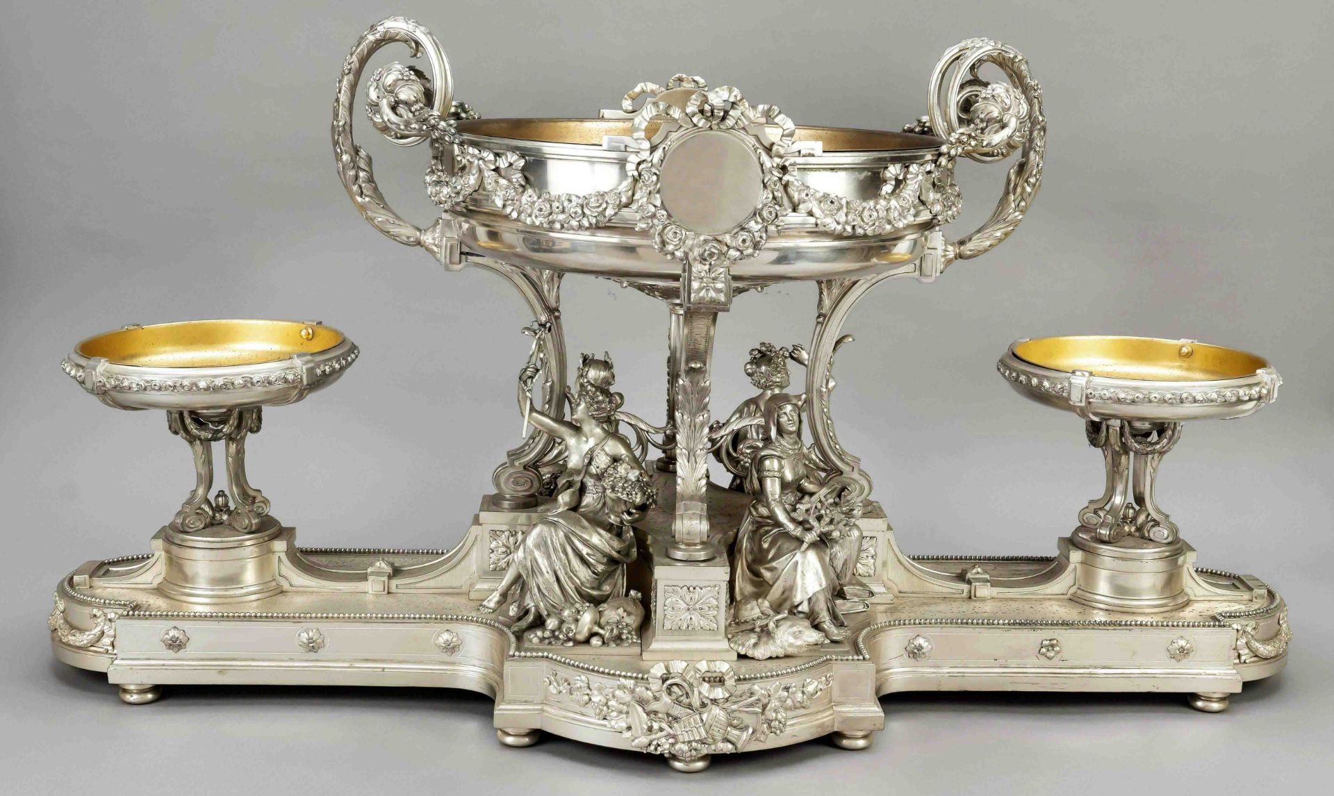 Very large centerpiece, German, circa 1900, maker's mark Sy & Wagner, Berlin, silver 800/000,