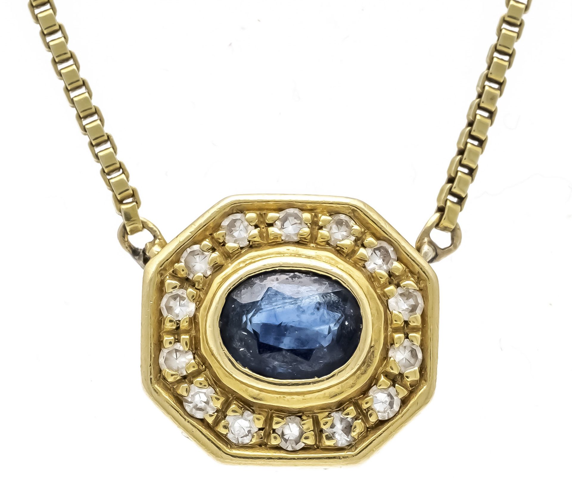 Saphir-Diamant-Collier GG 585/0