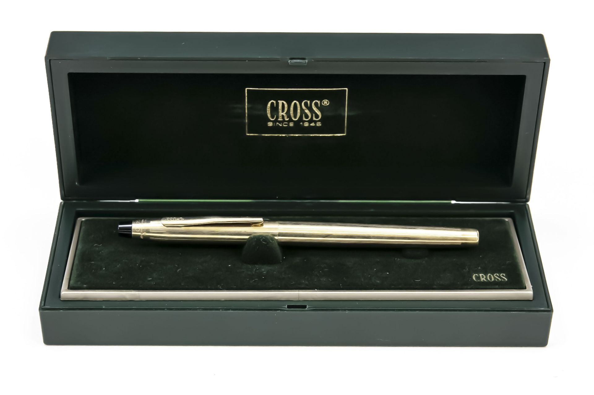 Cross converter fountain pen, Made in Ireland, 2nd half of 20th century, 10 ct hard gold plated case