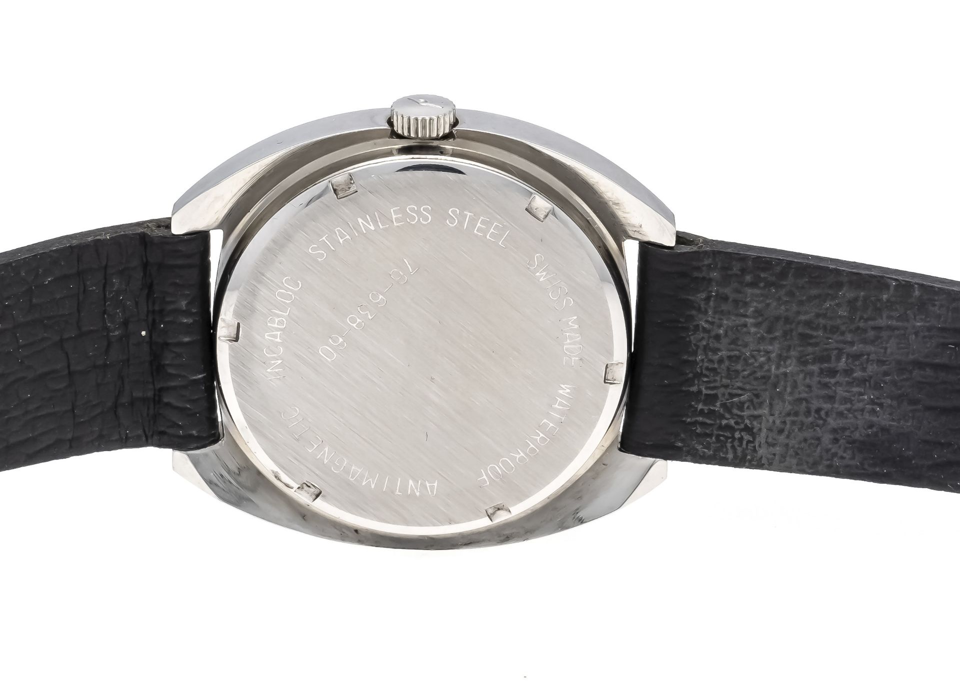 Mondia men's watch NOS Ref. 76-638-60, chromed bic. case with steel screw back, silverf. metallic - Image 2 of 2