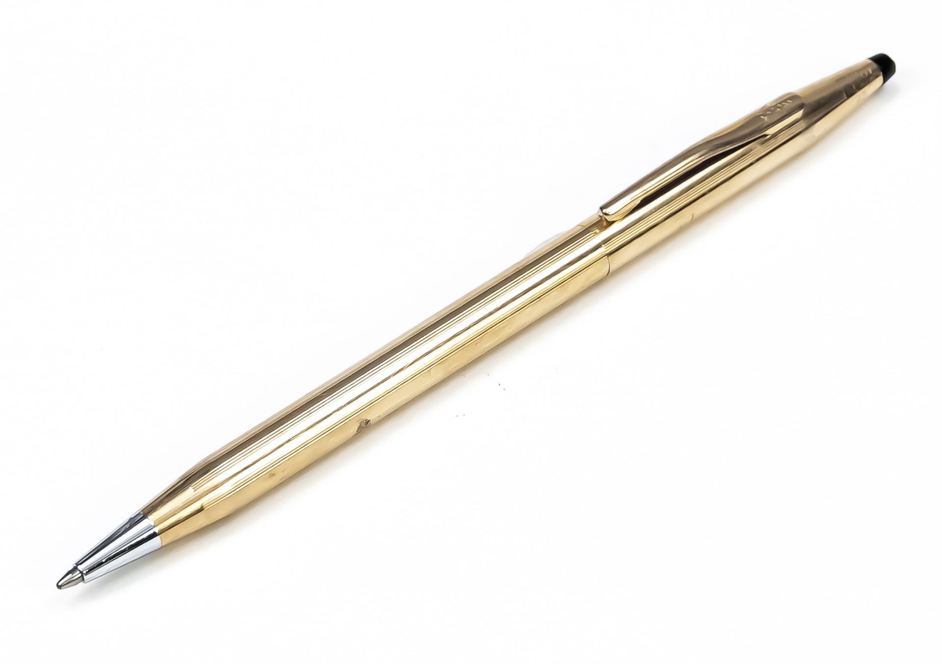 Cross ballpoint pen, Made in Ireland, 2nd half of 20th c., 14 ct hard gold plated case with stripe