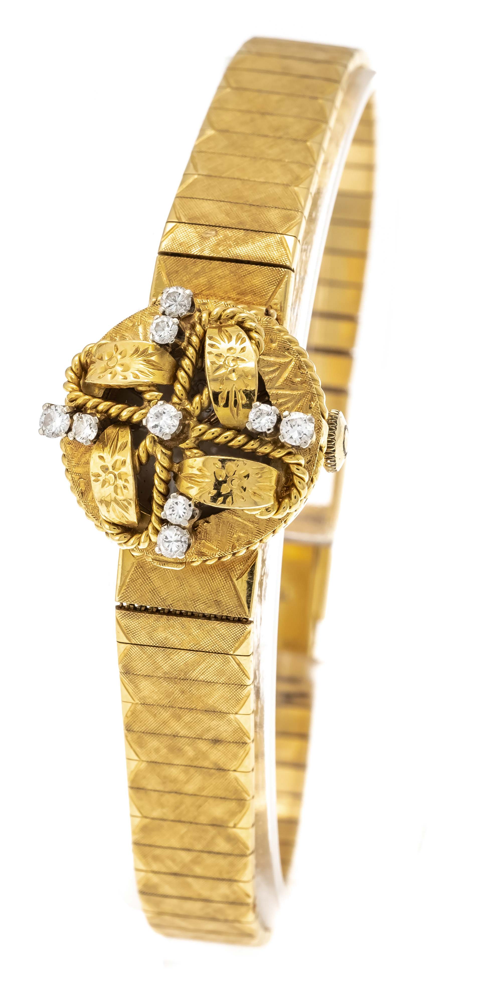 Omega ladies' watch, GG 750/000, jewellery cover with brilliant-cut diamonds in a diamond-setting - Image 6 of 9