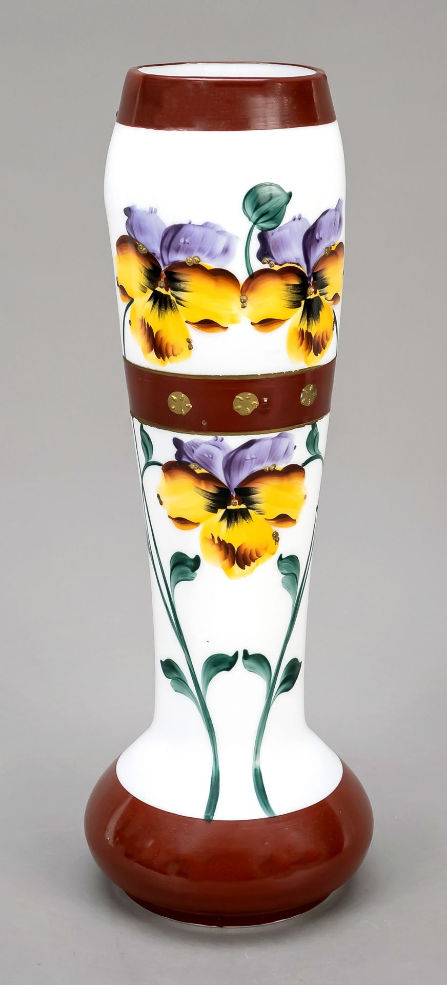 Vase, um 1900, Keulenform, run