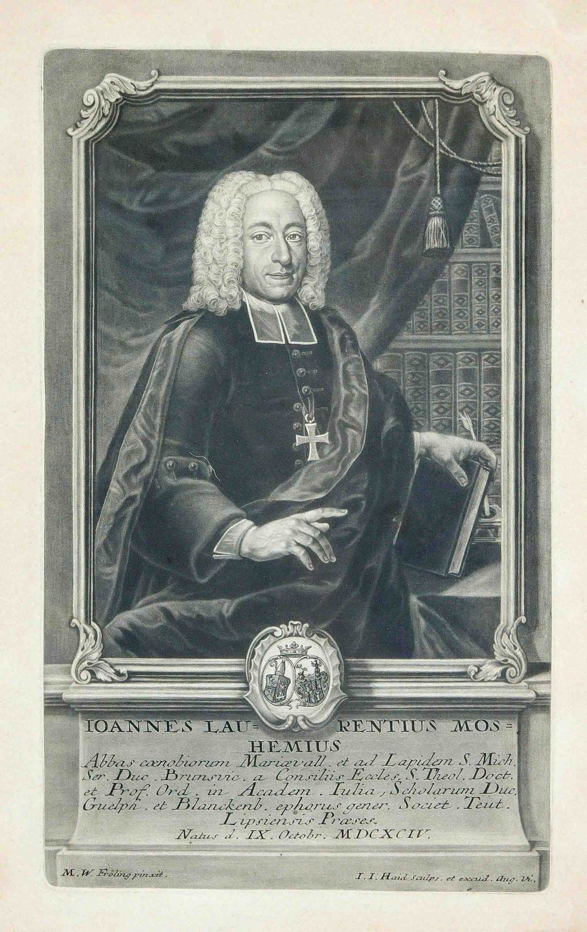 Johann Jakob Haid (1704-1767), group of four portraits of different clergymen of the 18th century, - Image 3 of 4