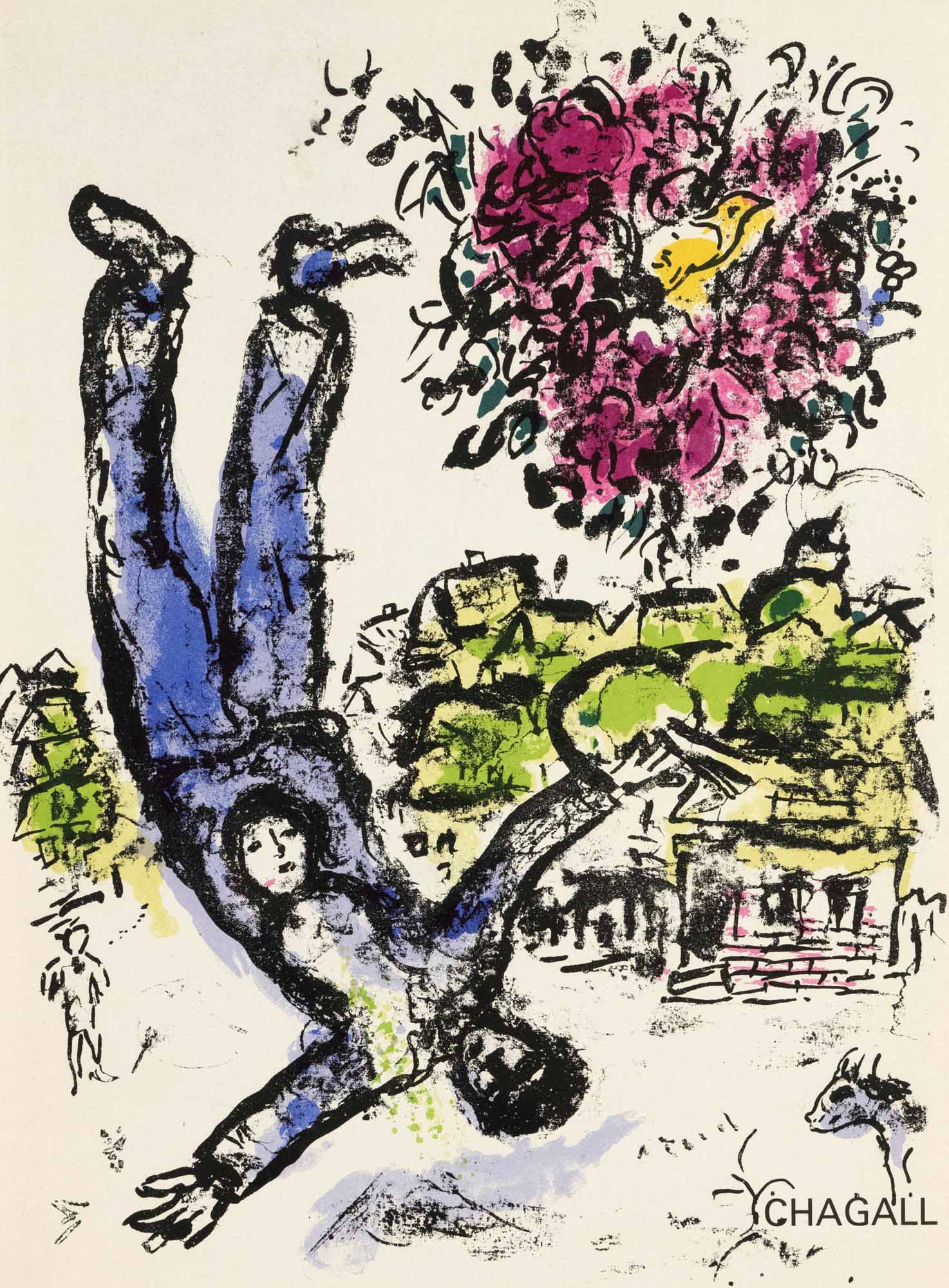 Marc Chagall (1887-1985), ''Le Bouquet d'Artiste'', colour lithograph for the cover of ''Derrière le