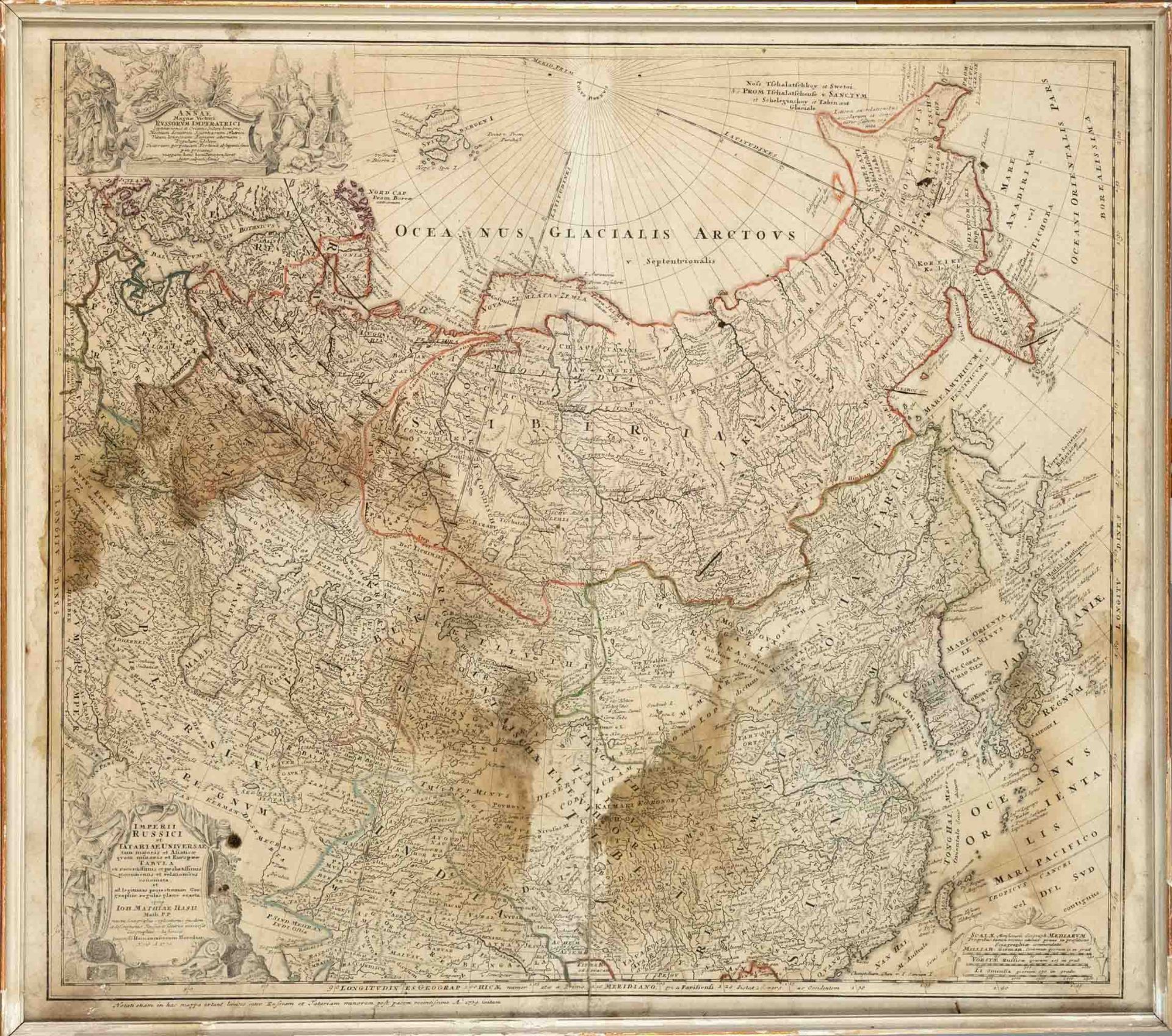 Historical map of Russia, Johann Matthias Hase, ''Imperii Russici'', map of Russia at the time of