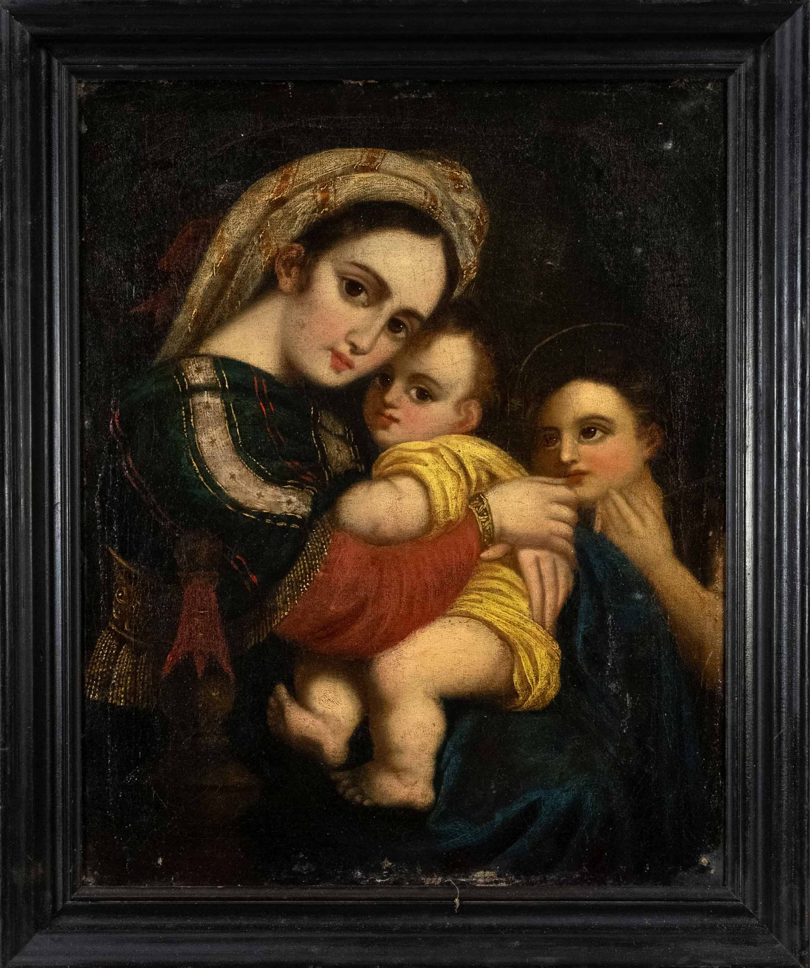 Italian painter of the 19th century, Madonna with Child, adaptation of Raphael's ''Madonna della