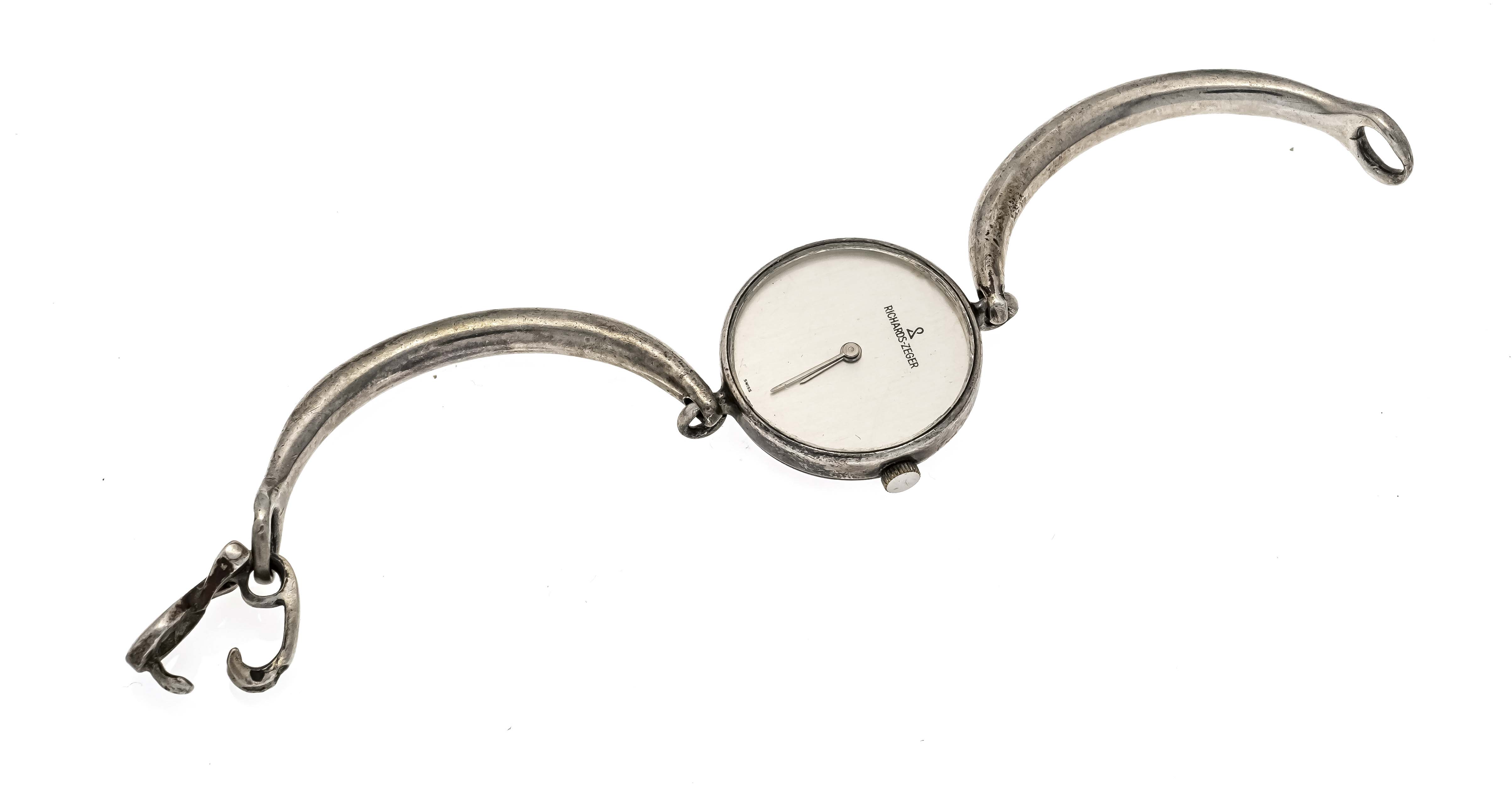 Richards Zeger France, designer ladies' watch, 925/000 sterling silver, hand-wound calibre ETA
