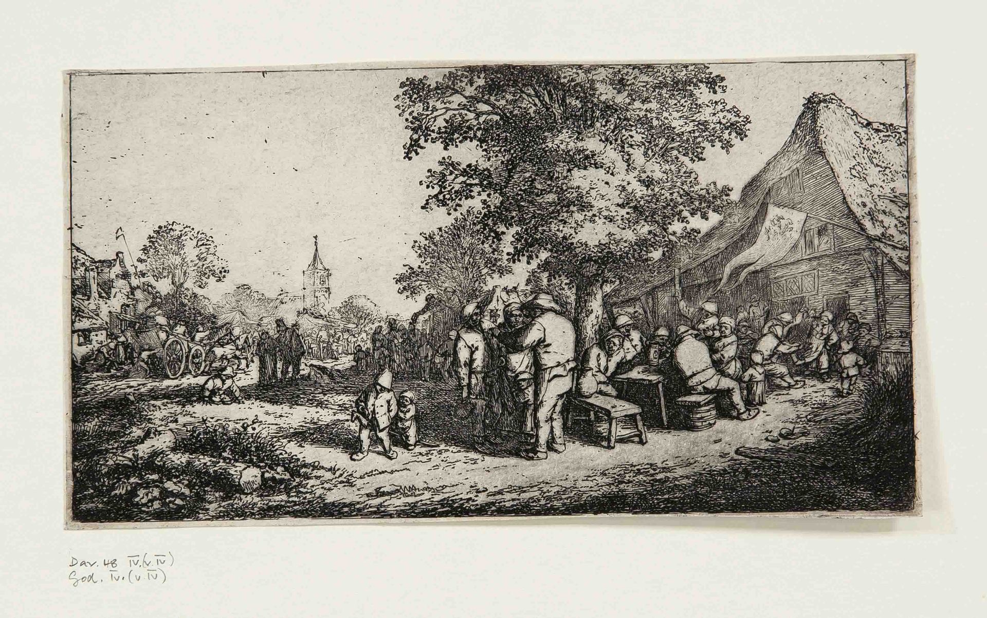 Adriaen van Ostade (1610-1685), ''The Feast under the Tree'', etching, 1660, Godefroy IV/IV,
