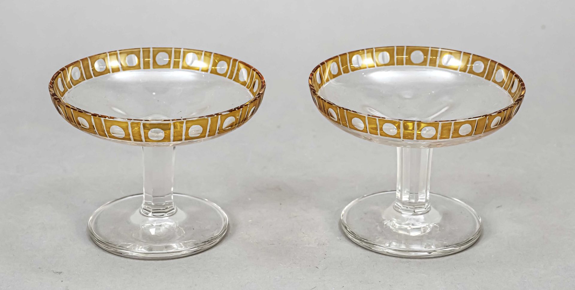Pair of champagne bowls, 1st half of the 20th century, in the style of Otto Prutscher (1880-1949,