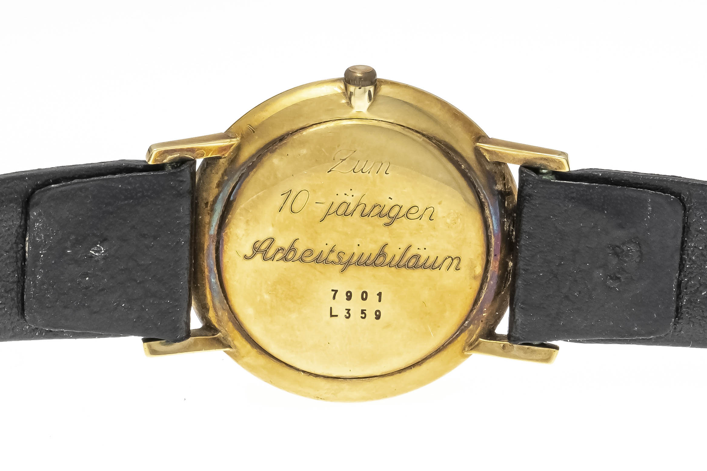 Revue men's wristwatch, 585/000 GG, ref. 7901 L359, manual winding cal. 79 running, white dial - Image 2 of 2