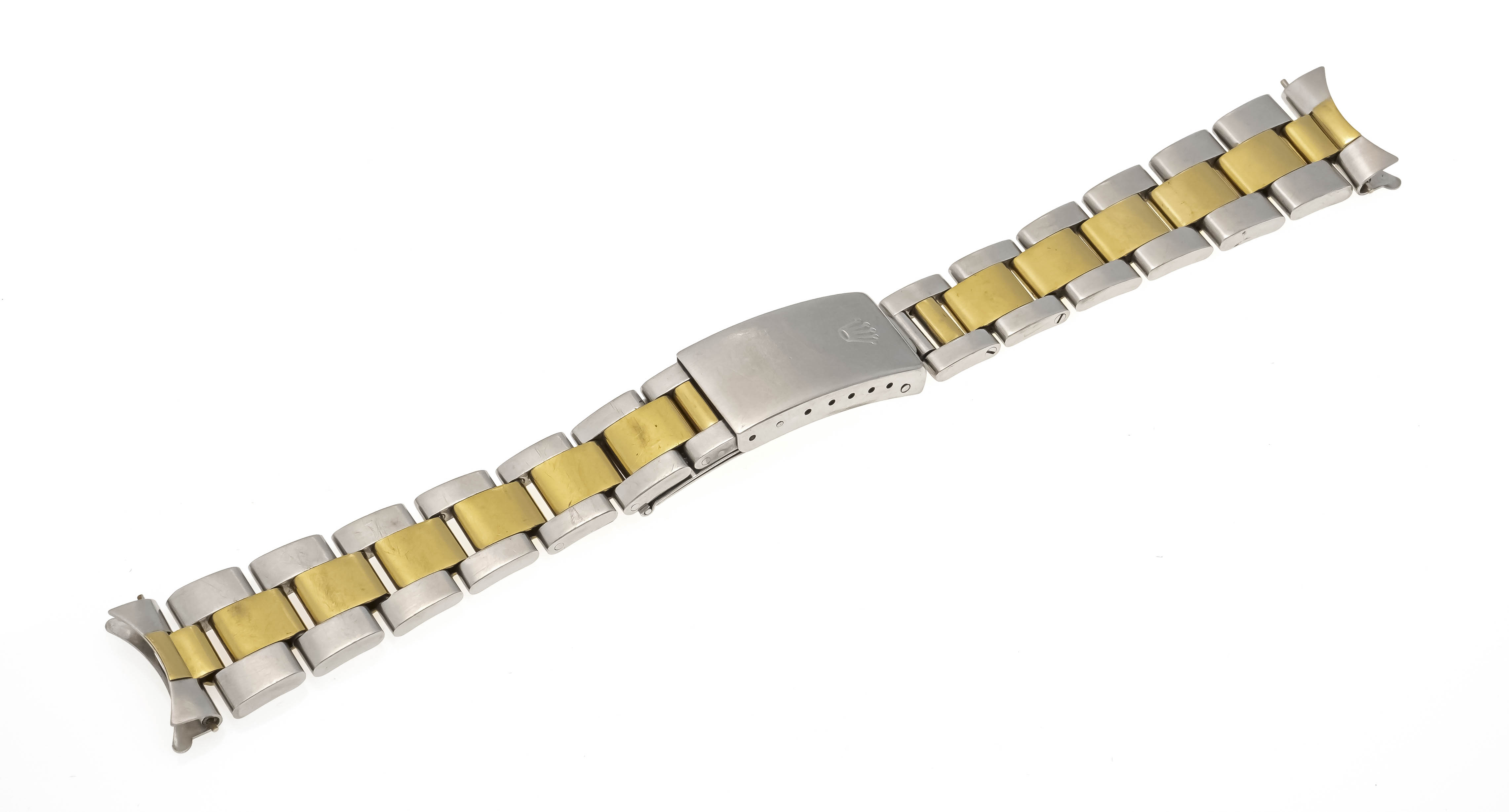 Rolex Oyster watchstrap steel / 750/000 GG, worn with traces of wear, ref. 78353, width at watch