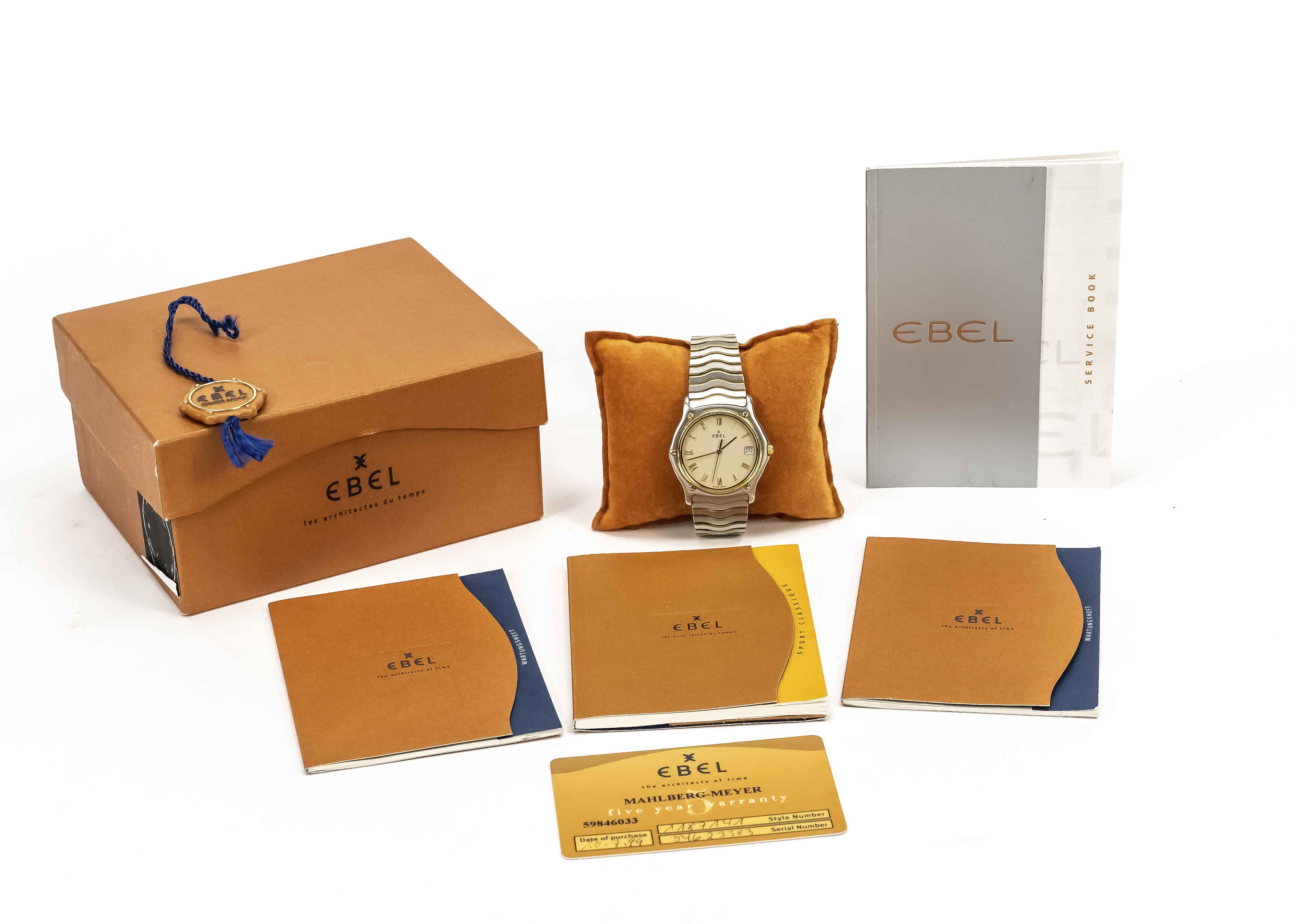 Ebel ''Sport Classique Wave'', men's quartz watch, steel/gold, 750/000 GG, ref. 118.7141, from 1999, - Image 3 of 3
