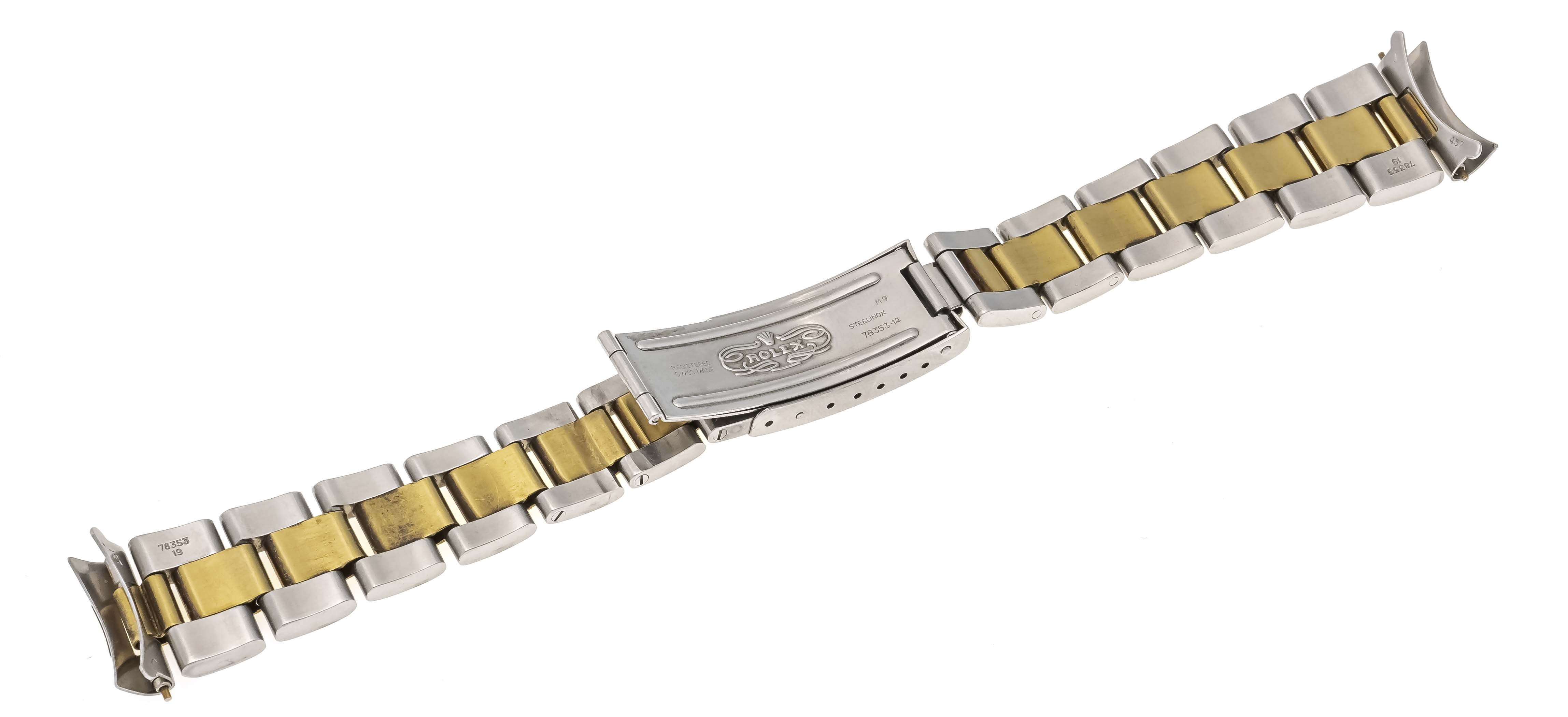 Rolex Oyster watchstrap steel / 750/000 GG, worn with traces of wear, ref. 78353, width at watch - Image 2 of 2