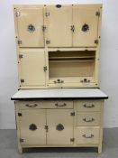 A VINTAGE MOTHER HUBBARD DELUXE KITCHEN UTILITY CABINET, W 109CM, D 63CM, H 181CM.