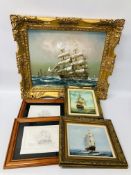 3 NAUTICAL FRAMED OIL ON BOARD,