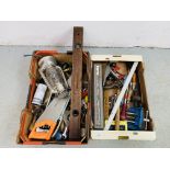 2 BOXES OF MIXED HAND TOOLS TO INCLUDE CLARKE TORQUE WRENCH, NO.