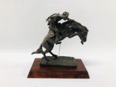 FRANKLIN MINT BRONZE THE BRONCO BUSTER