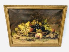 FRAMED OIL ON CANVAS STILL LIFE STUDY BEARING SIGNATURE R. KOSTER - 55 X 40CM.