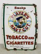 A LARGE VINTAGE PLAYERS NAVY CUT TOBACCO & CIGARETTES ENAMEL SIGN, W 96CM, H 146CM.