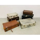 A GROUP OF 7 VARIOUS VINTAGE LUGGAGE CASES.