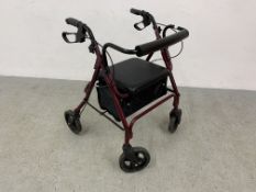 SMITCARE FOUR WHEEL BRAKED FOLDING WALKING AID.