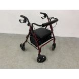 SMITCARE FOUR WHEEL BRAKED FOLDING WALKING AID.