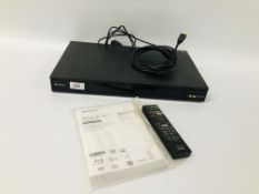 A SONY ULTRA HD BLU-RAY DVD PLAYER WITH REMOTE AND INSTRUCTIONS - SOLD AS SEEN