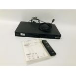 A SONY ULTRA HD BLU-RAY DVD PLAYER WITH REMOTE AND INSTRUCTIONS - SOLD AS SEEN