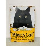 A VINTAGE ENAMELLED "BLACK CAT" PURE MATURED VIRGINIA CIGARETTES ADVERTISING SIGN, W 61CM, H 91CM.