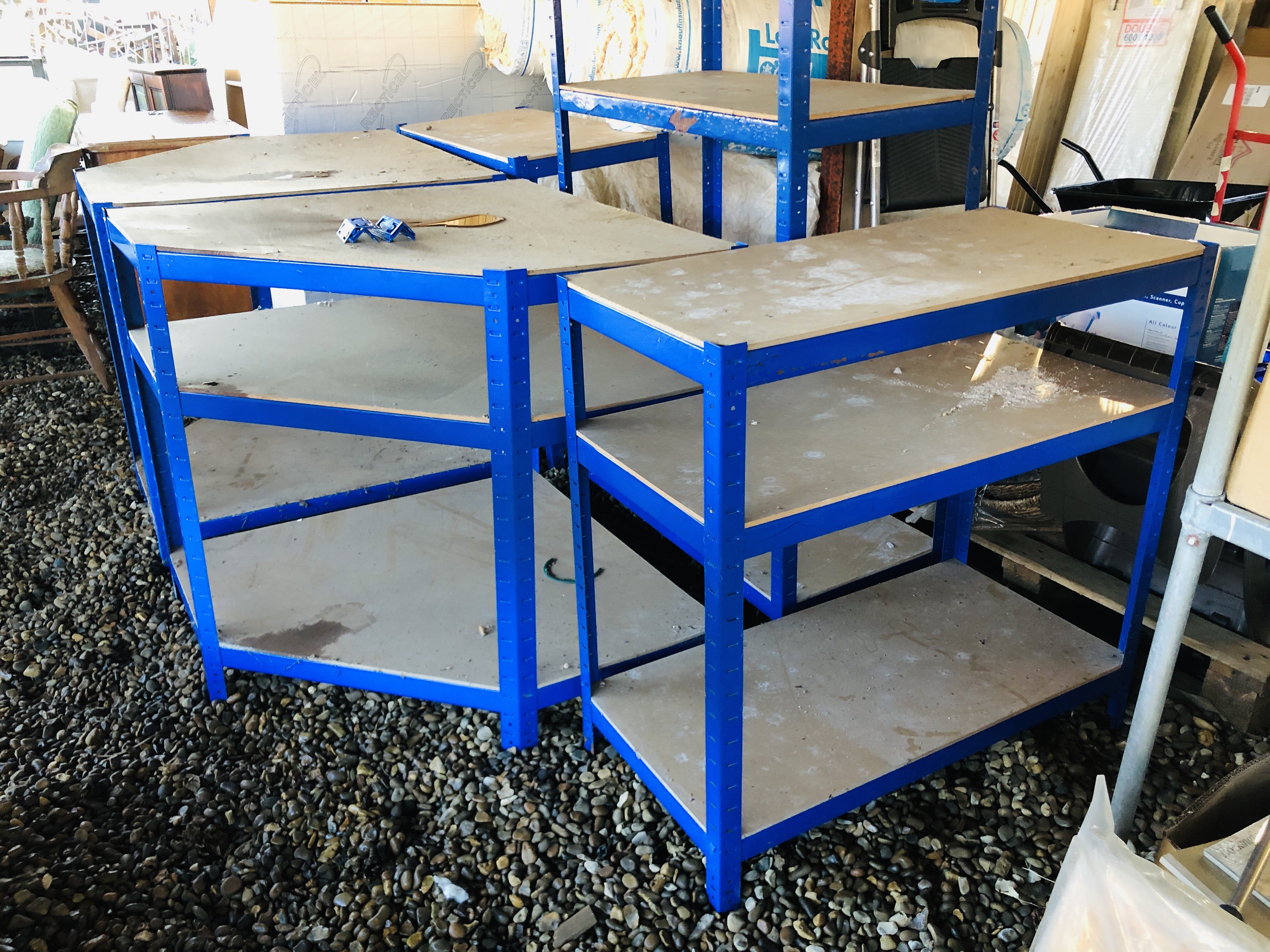 STEEL FRAME WORKSHOP RACKING TO INCLUDE 5 TIER SHELF UNIT - W 90CM. D 45CM. - Image 2 of 3