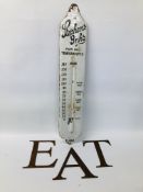 A VINTAGE "STEPHENS INKS FOR ALL TEMPERATURES" ENAMEL ADVERTISING THERMOMETER SIGN (THERMOMETER