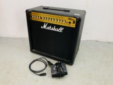 A MARSHALL MG 50 DFX GUITAR AMP & MARSHALL FOOT PEDAL - SOLD AS SEEN.