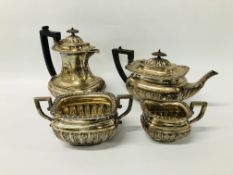 A FOUR PIECE SILVER TEASET