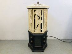 AN ESSE 1930'S STYLE ORNATE CREAM ENAMELLED ELECTRIC ROOM HEATER - SOLD AS SEEN