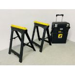 A STANLEY FAT MAX CANTILEVER TOOL BOX AND CONTENTS TO INCLUDE SCREWDRIVERS, GRIPS, MASONRY BITS ETC.