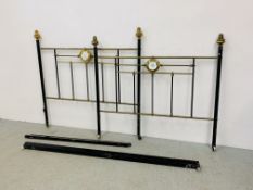 A BRASS AND METAL TRADITIONAL DOUBLE BEDSTEAD.